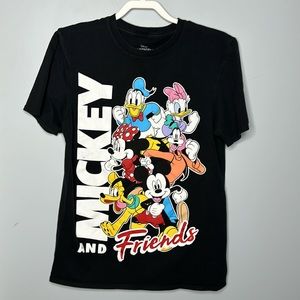 Disney Mickey Mouse and Friends Donald Duck Pluto Goofy Black Vintage T-Shirt